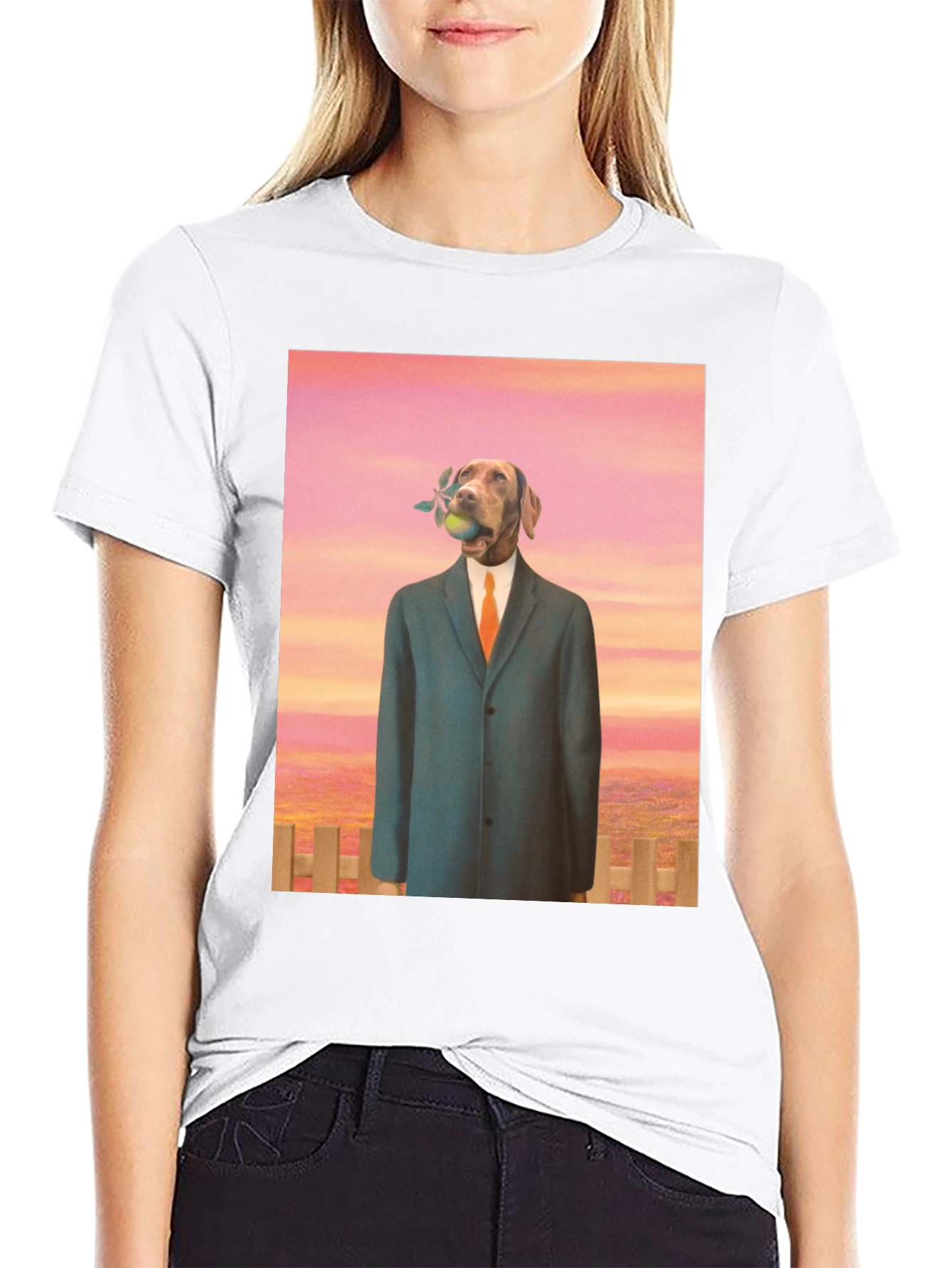 Dog in Suit Graphic Tee - Unique Art T-Shirt
