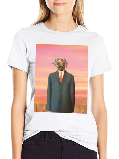 Dog in Suit Graphic Tee - Unique Art T-Shirt