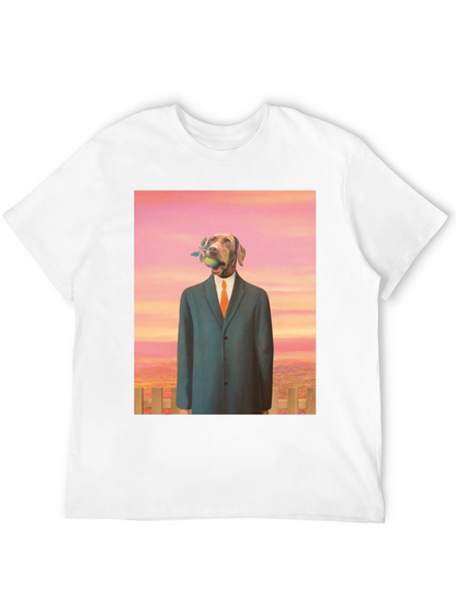 Dog in Suit Graphic Tee - Unique Art T-Shirt
