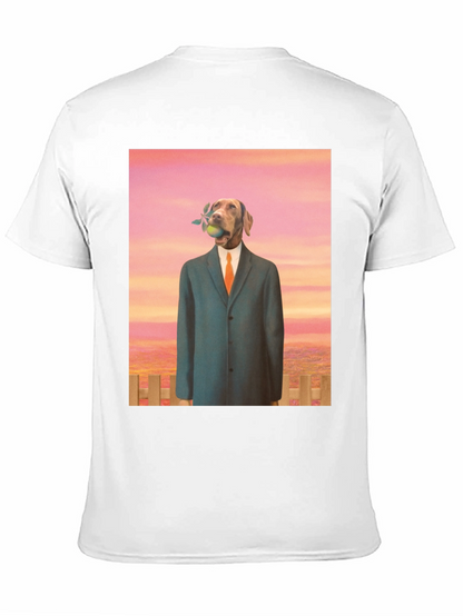 Dog in Suit Graphic Tee - Unique Art T-Shirt