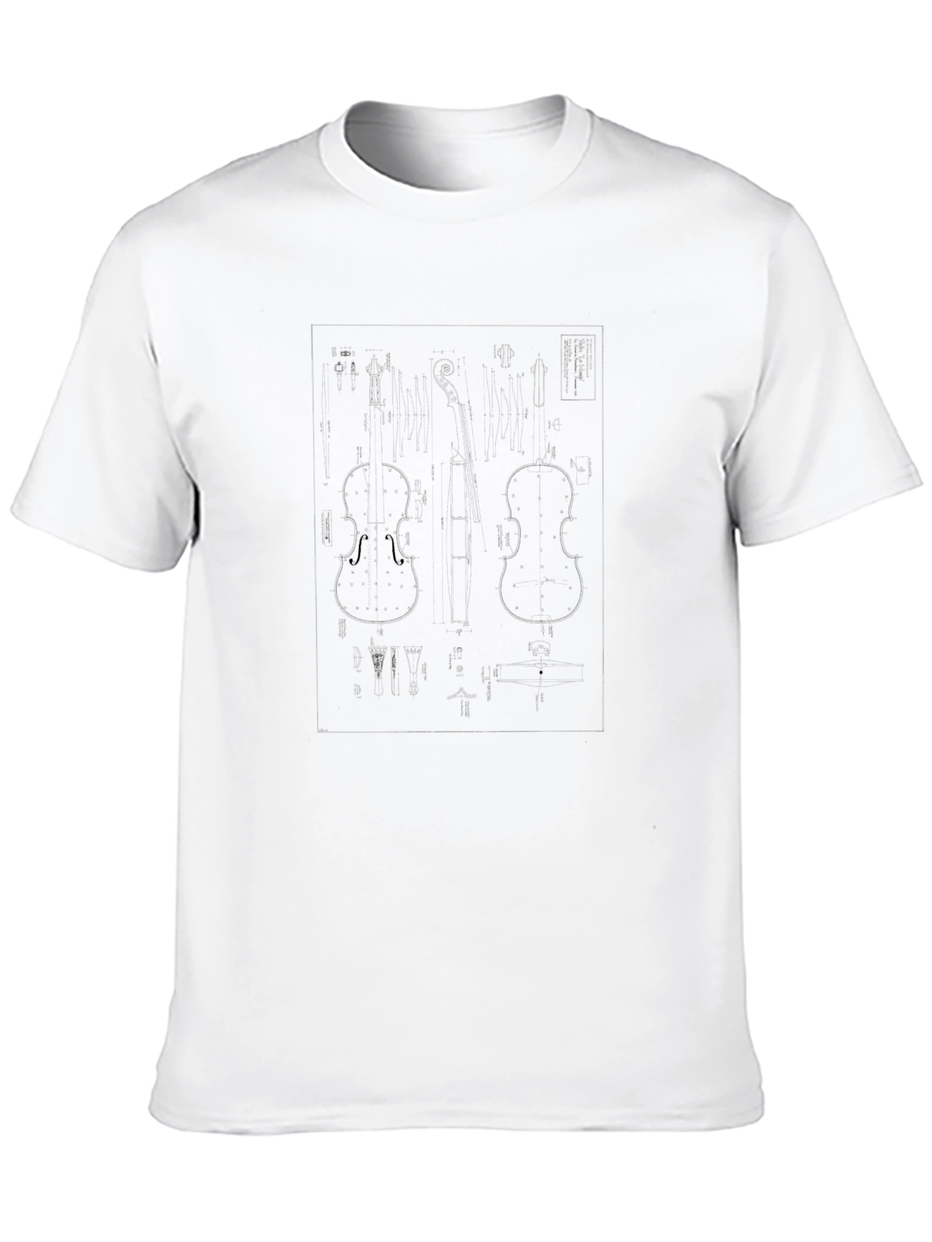 Violin Blueprint Graphic T-Shirt