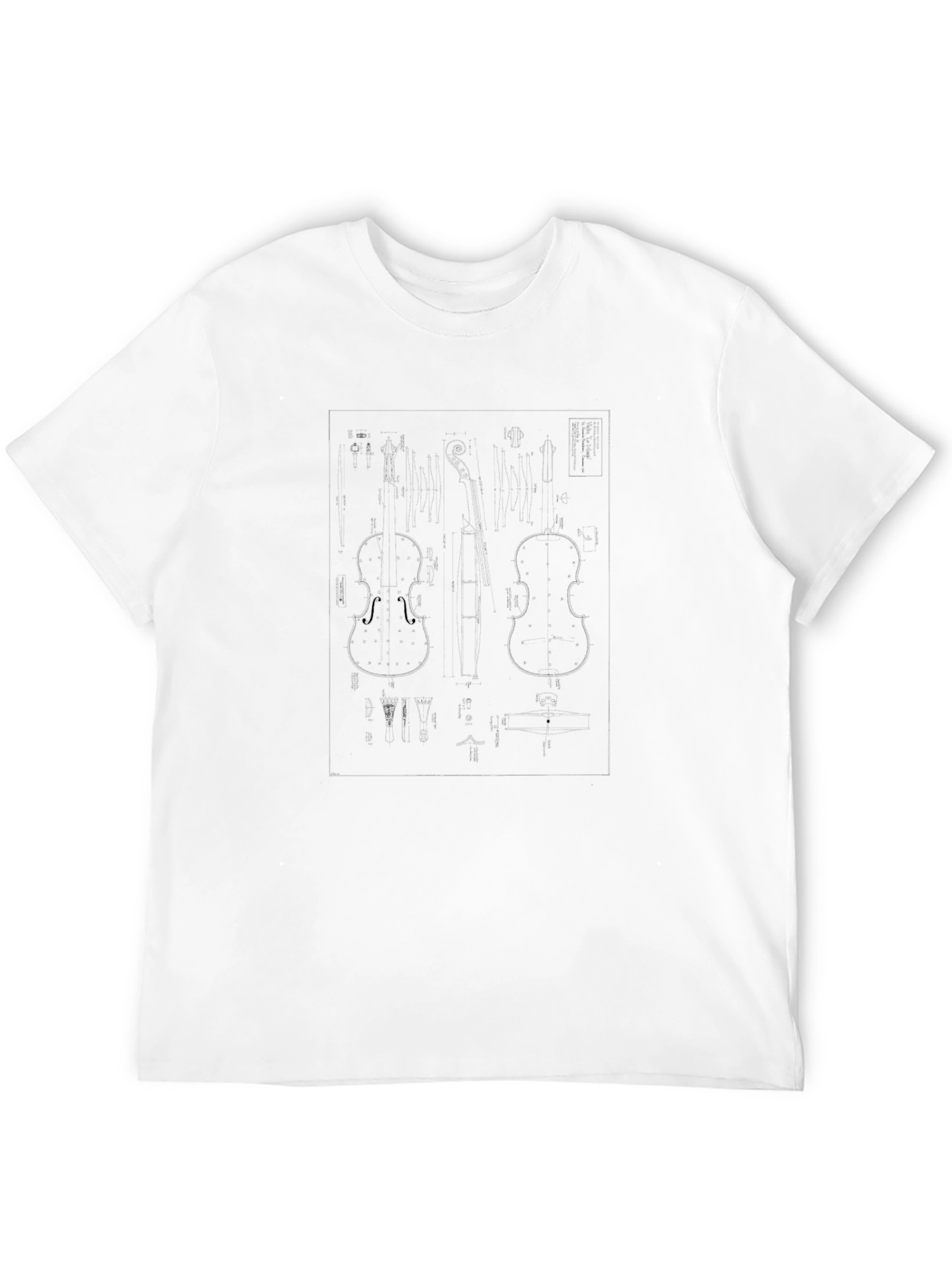 Violin Blueprint Graphic T-Shirt
