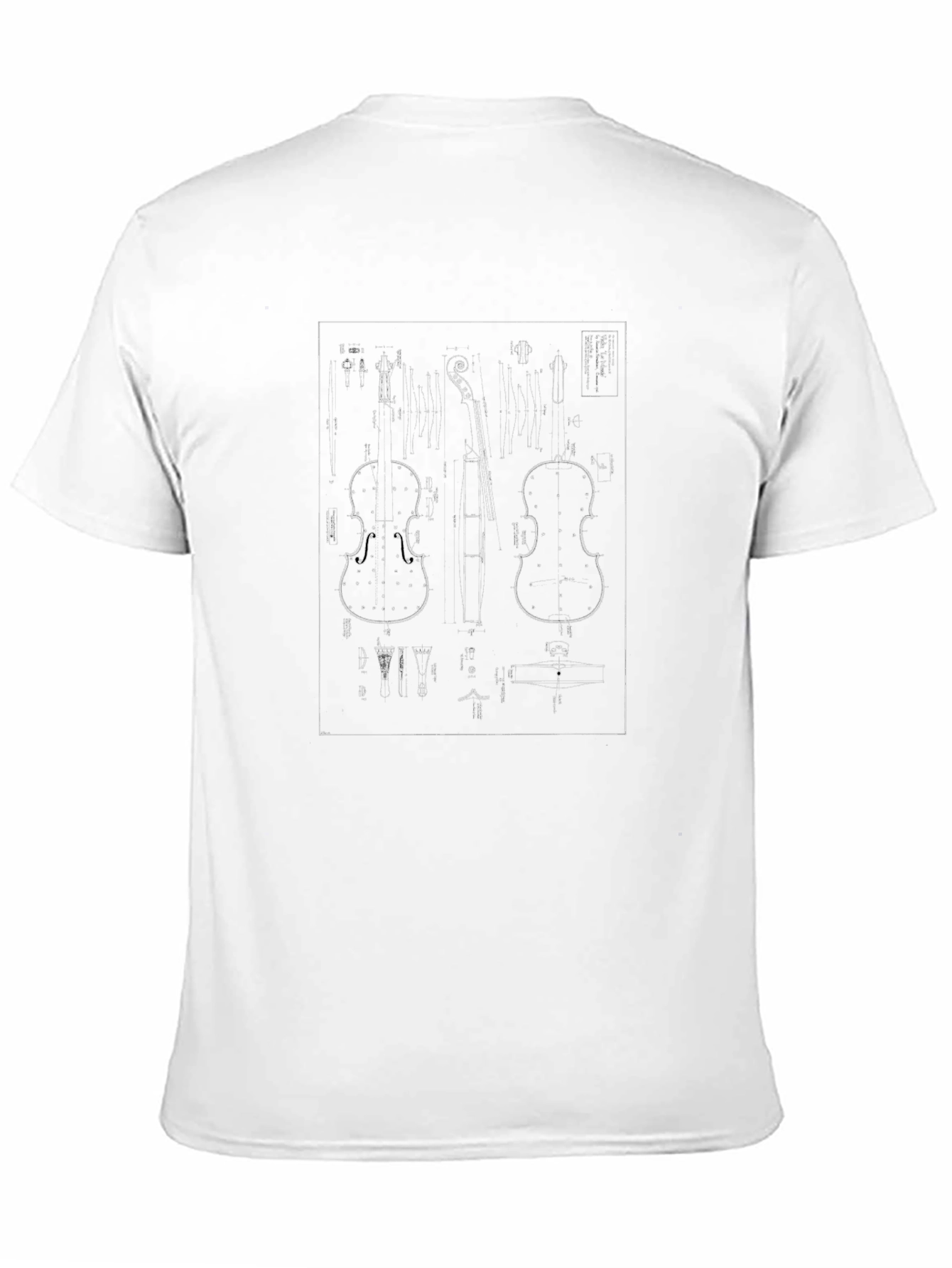 Violin Blueprint Graphic T-Shirt