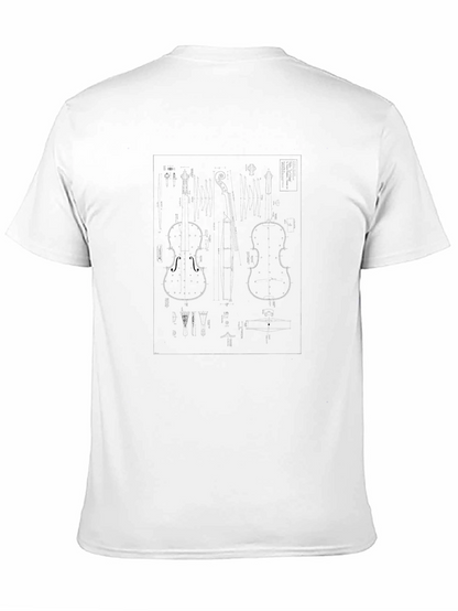 Violin Blueprint Graphic T-Shirt