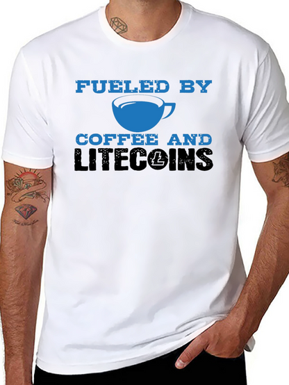 Fueled by Coffee & Litecoins Mens T-Shirt