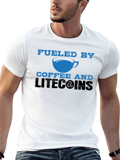 Fueled by Coffee & Litecoins Mens T-Shirt