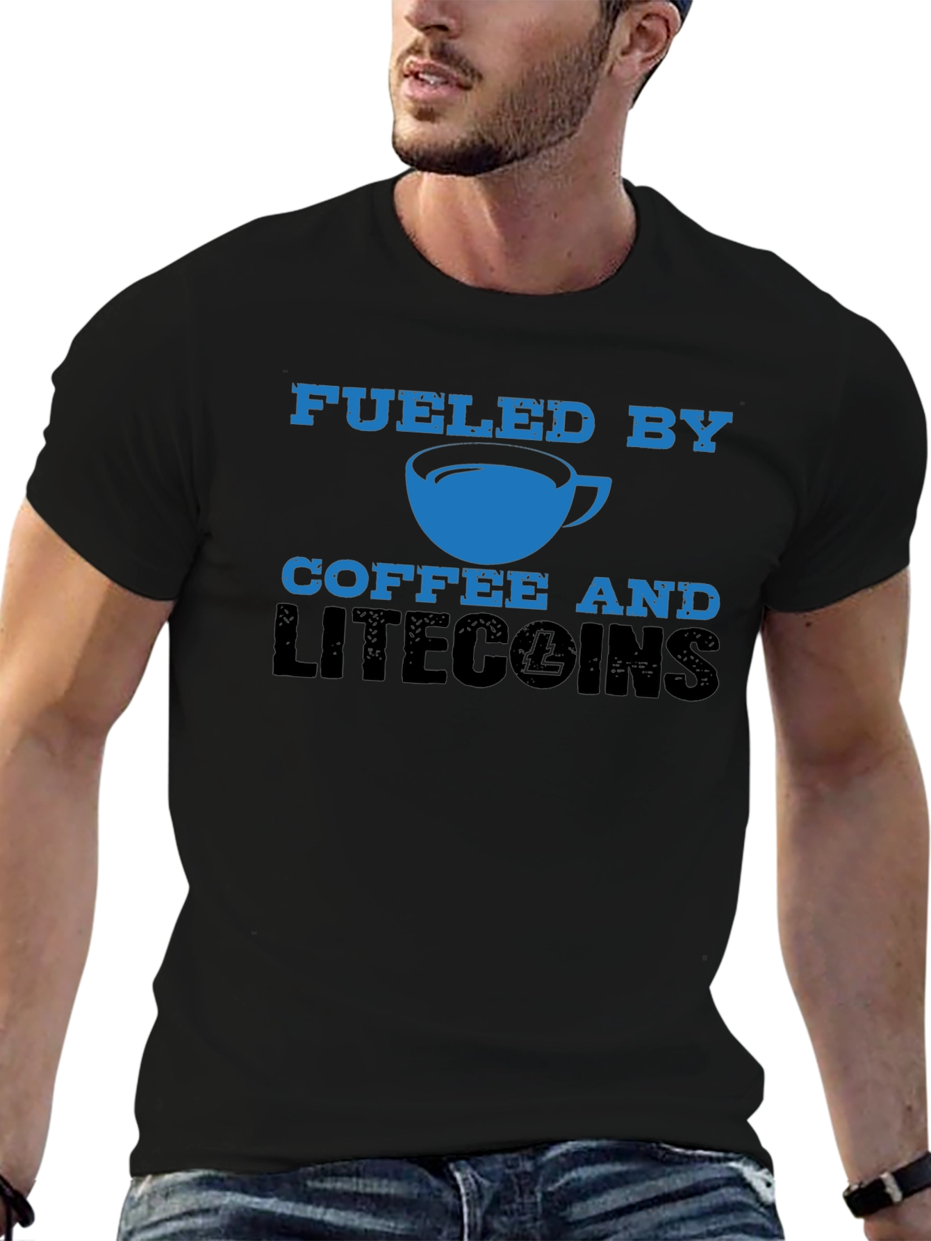 Fueled by Coffee & Litecoins Mens T-Shirt