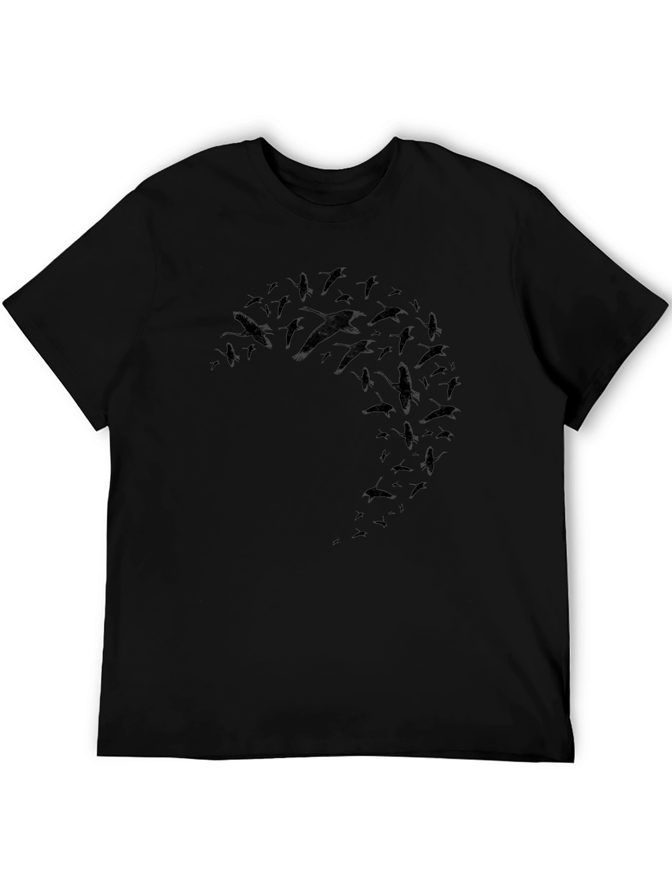 Mens Black Bird Graphic T-Shirt