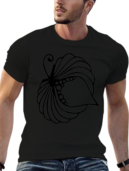 Stylized Shell Graphic Tee - Black