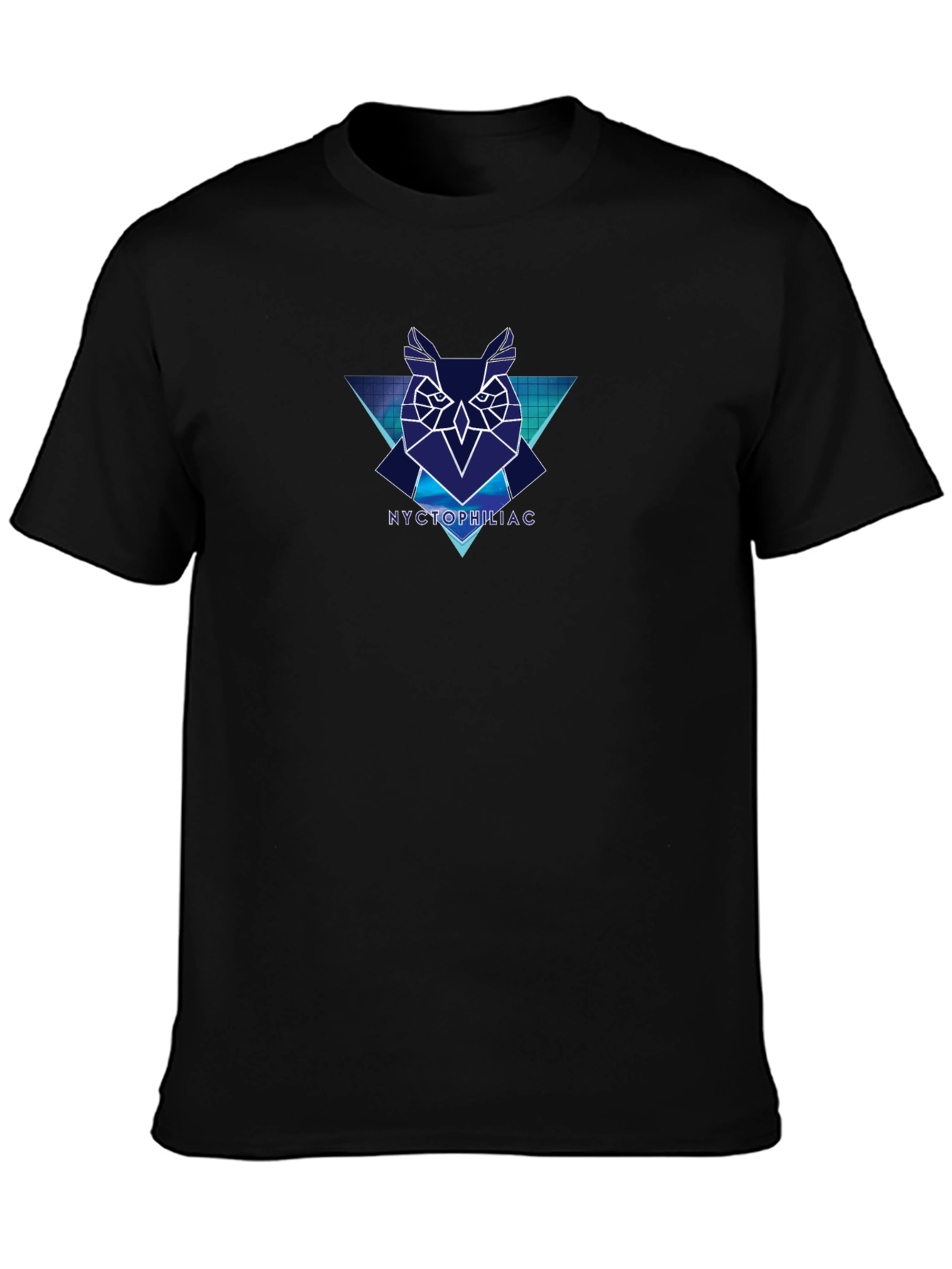 Geometric Owl Graphic Black T-Shirt - Nyctophiliac Design