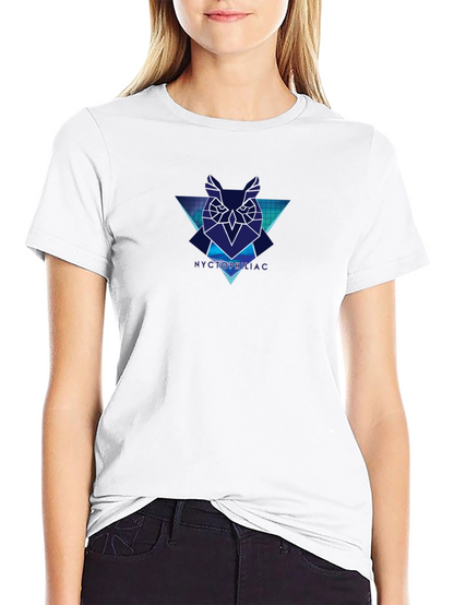 Geometric Owl Graphic Black T-Shirt - Nyctophiliac Design