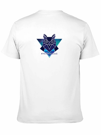 Geometric Owl Graphic Black T-Shirt - Nyctophiliac Design