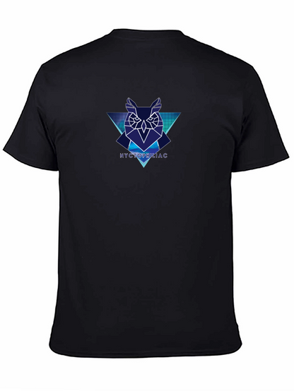 Geometric Owl Graphic Black T-Shirt - Nyctophiliac Design