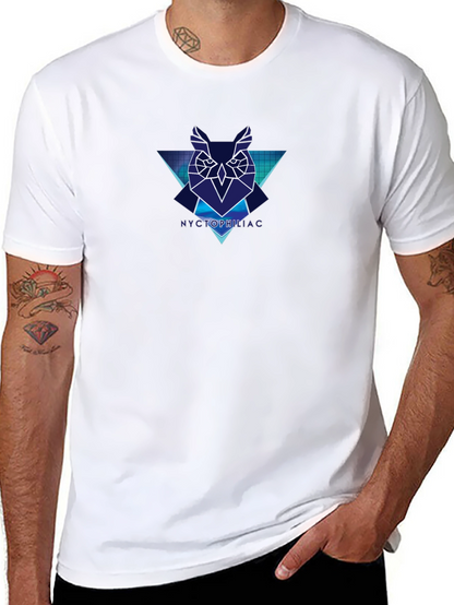 Geometric Owl Graphic Black T-Shirt - Nyctophiliac Design