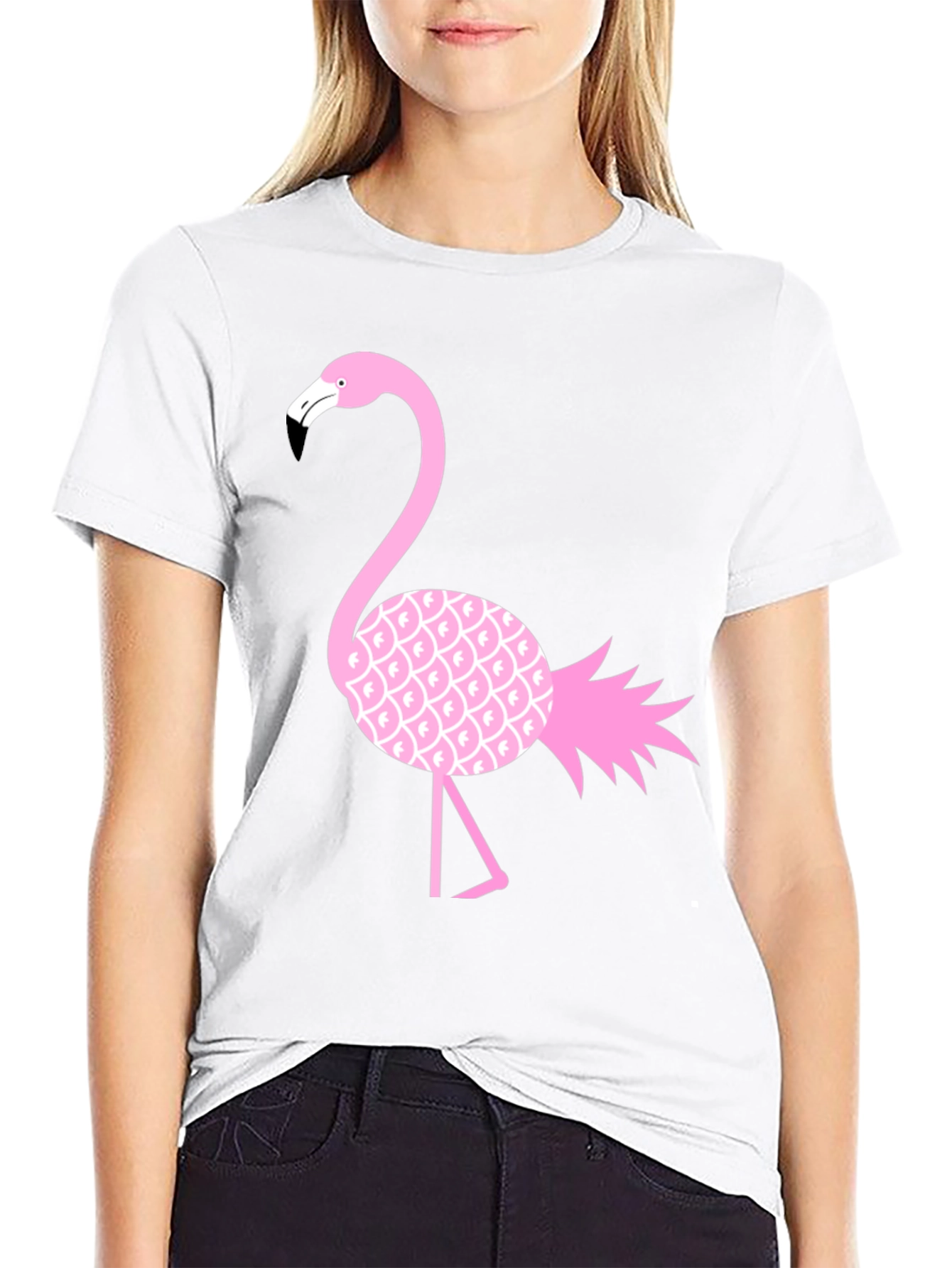Black Flamingo Pineapple T-Shirt