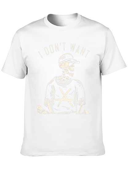 Skeleton Graphic Tee - I Dont Want Black T-Shirt