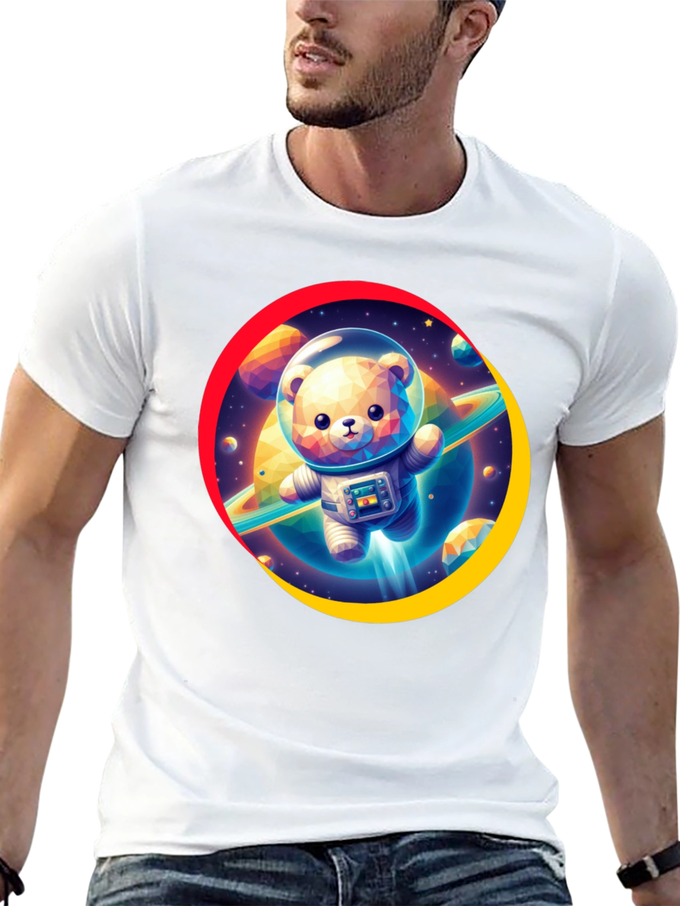 Astronaut Bear Graphic T-Shirt