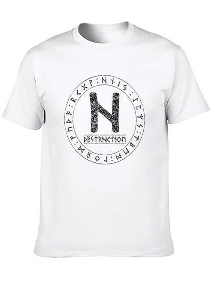 Runic Circle N T-Shirt - Destruction Graphic Tee