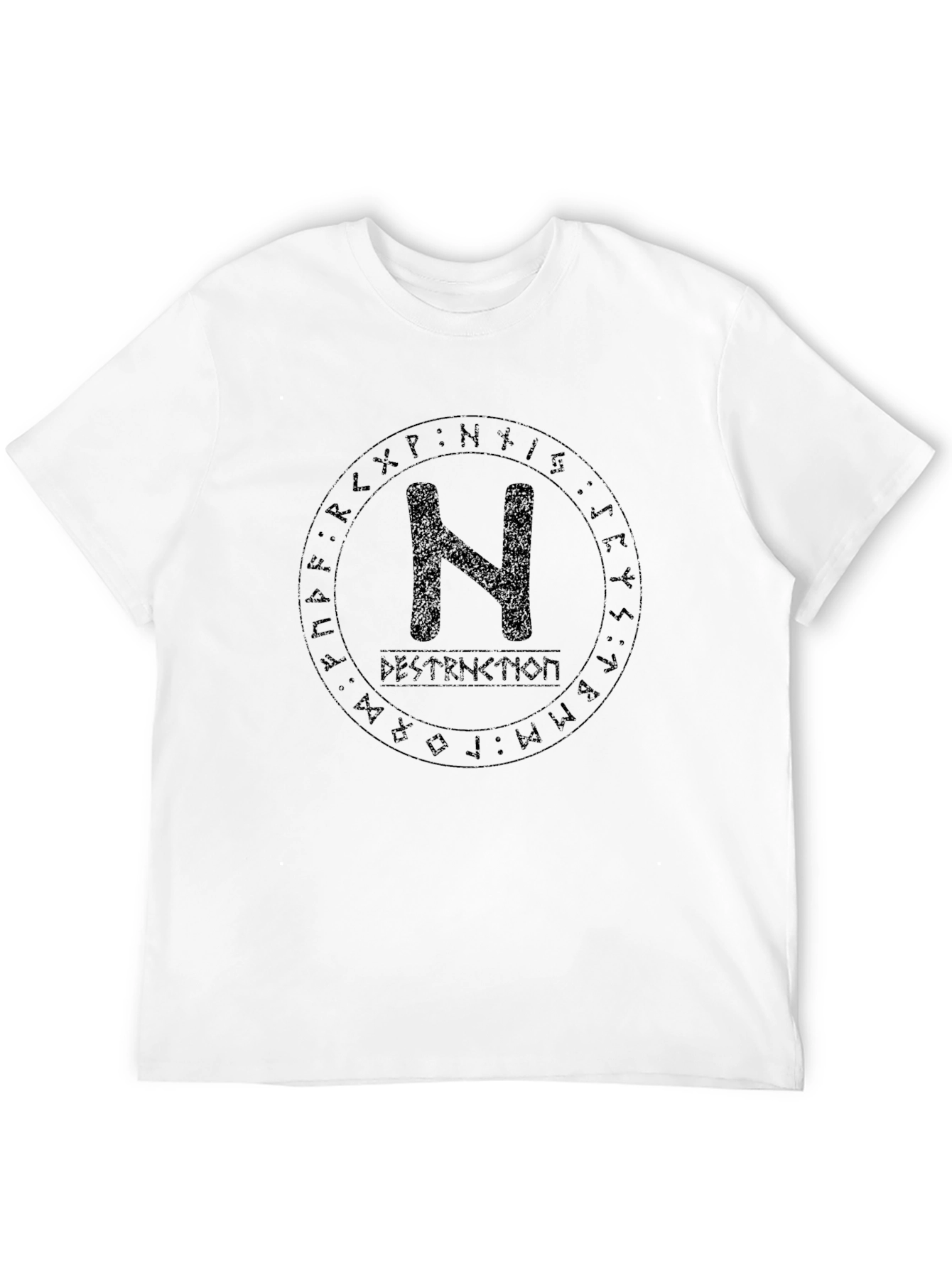 Runic Circle N T-Shirt - Destruction Graphic Tee