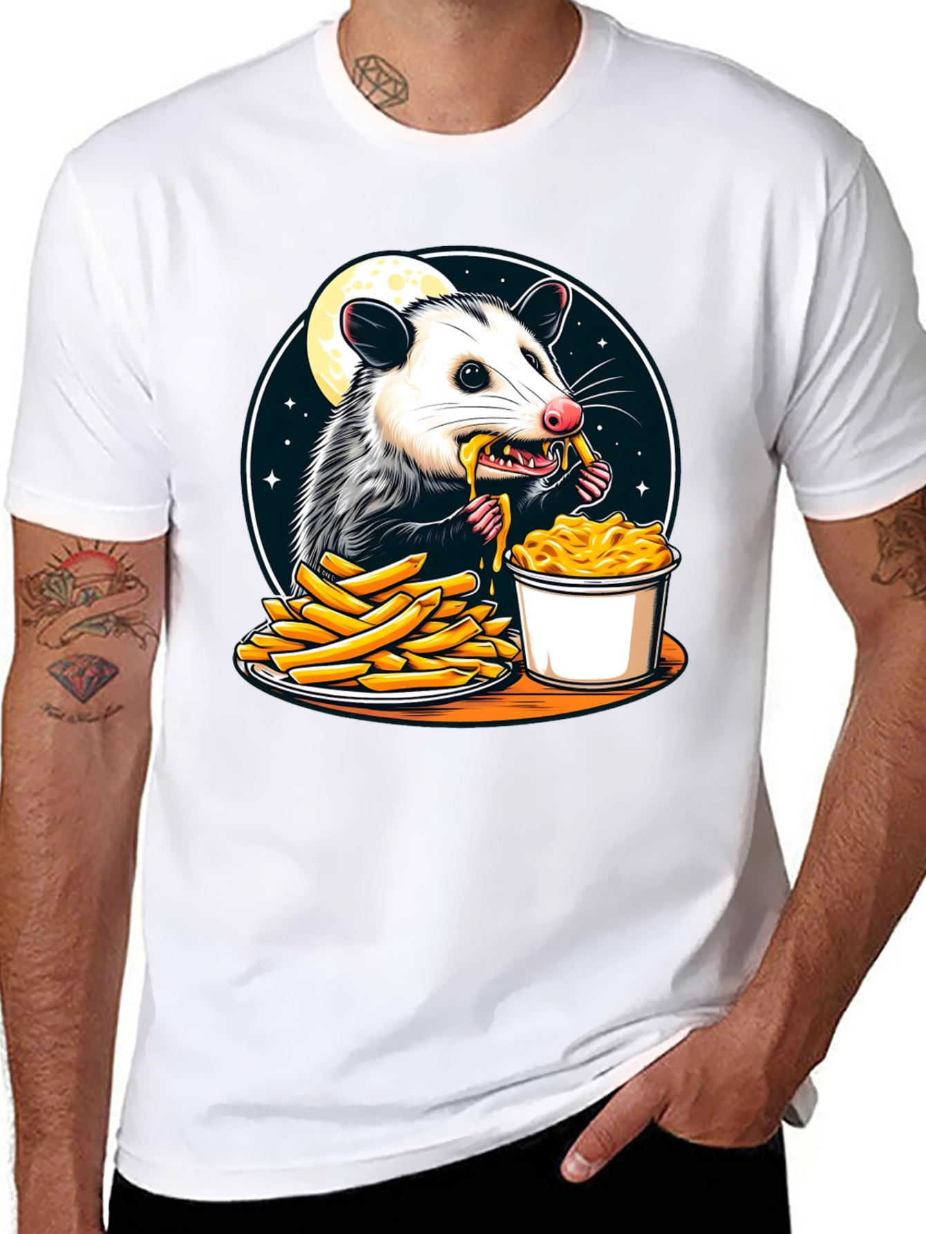 Opossum Eats Fries and Mac T-Shirt