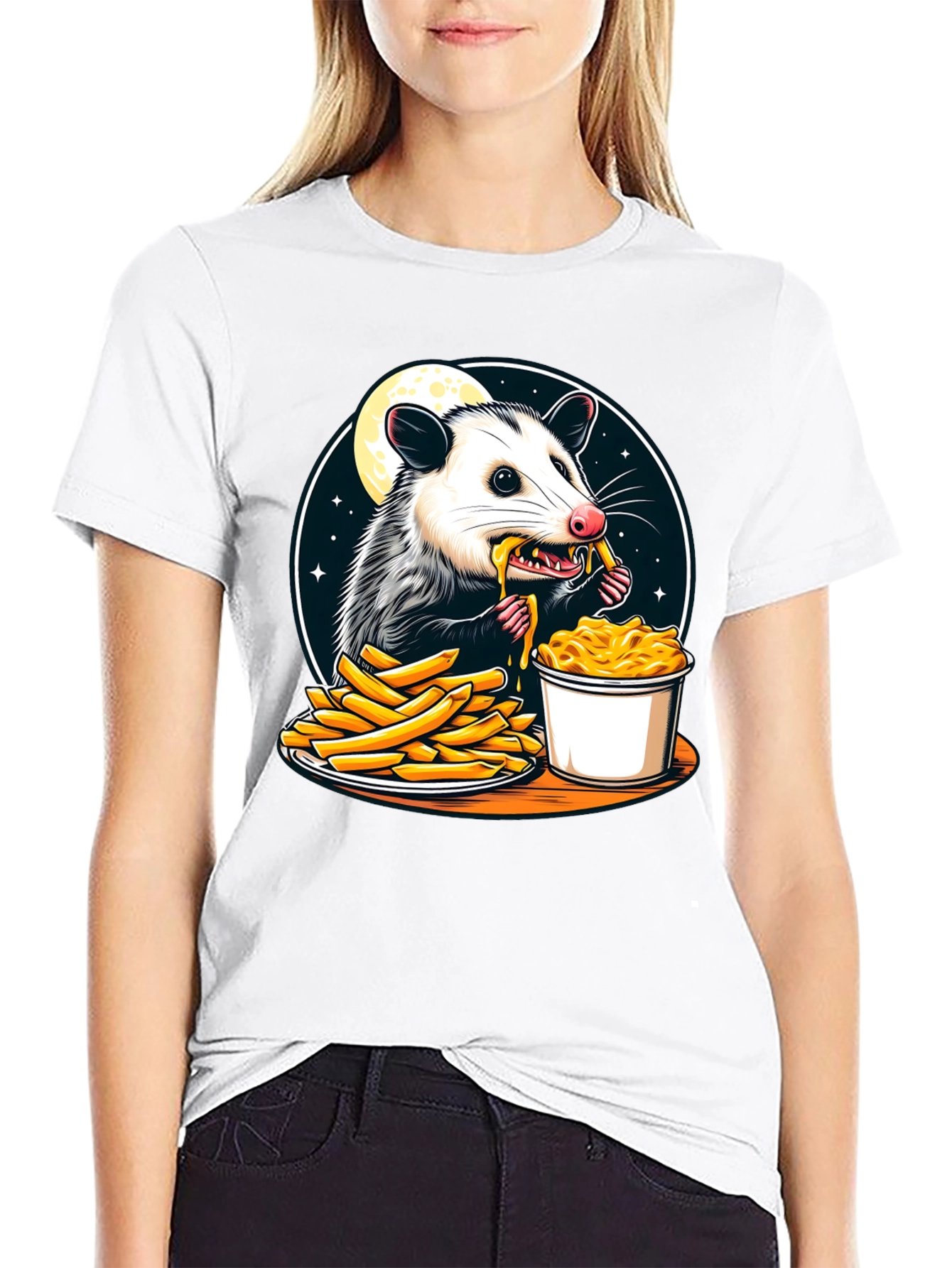 Opossum Eats Fries and Mac T-Shirt