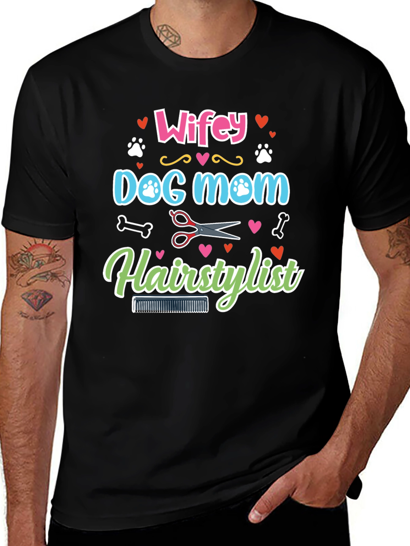 Wifey Dog Mom Hairstylist Graphic Tee
