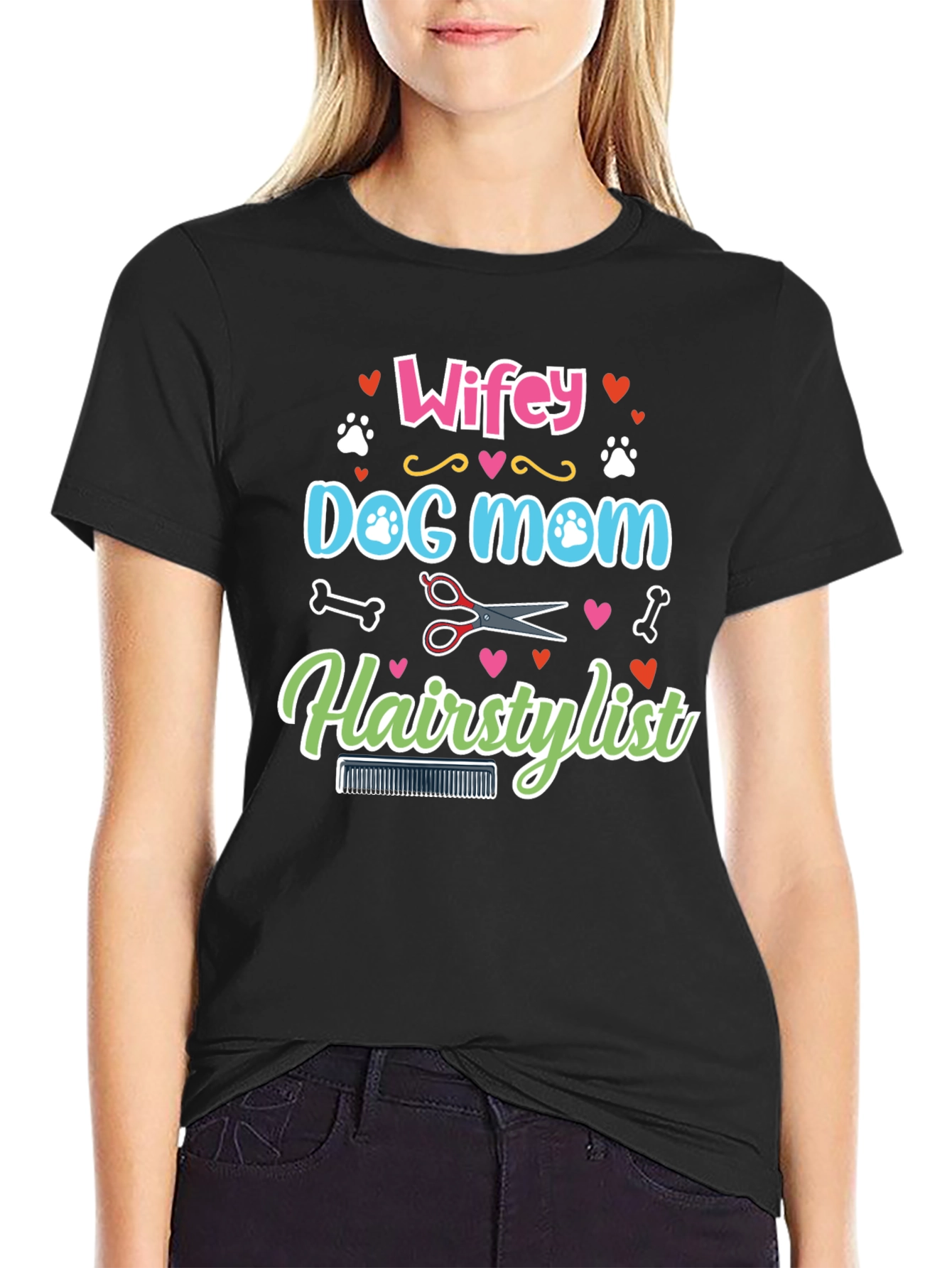 Wifey Dog Mom Hairstylist Graphic Tee
