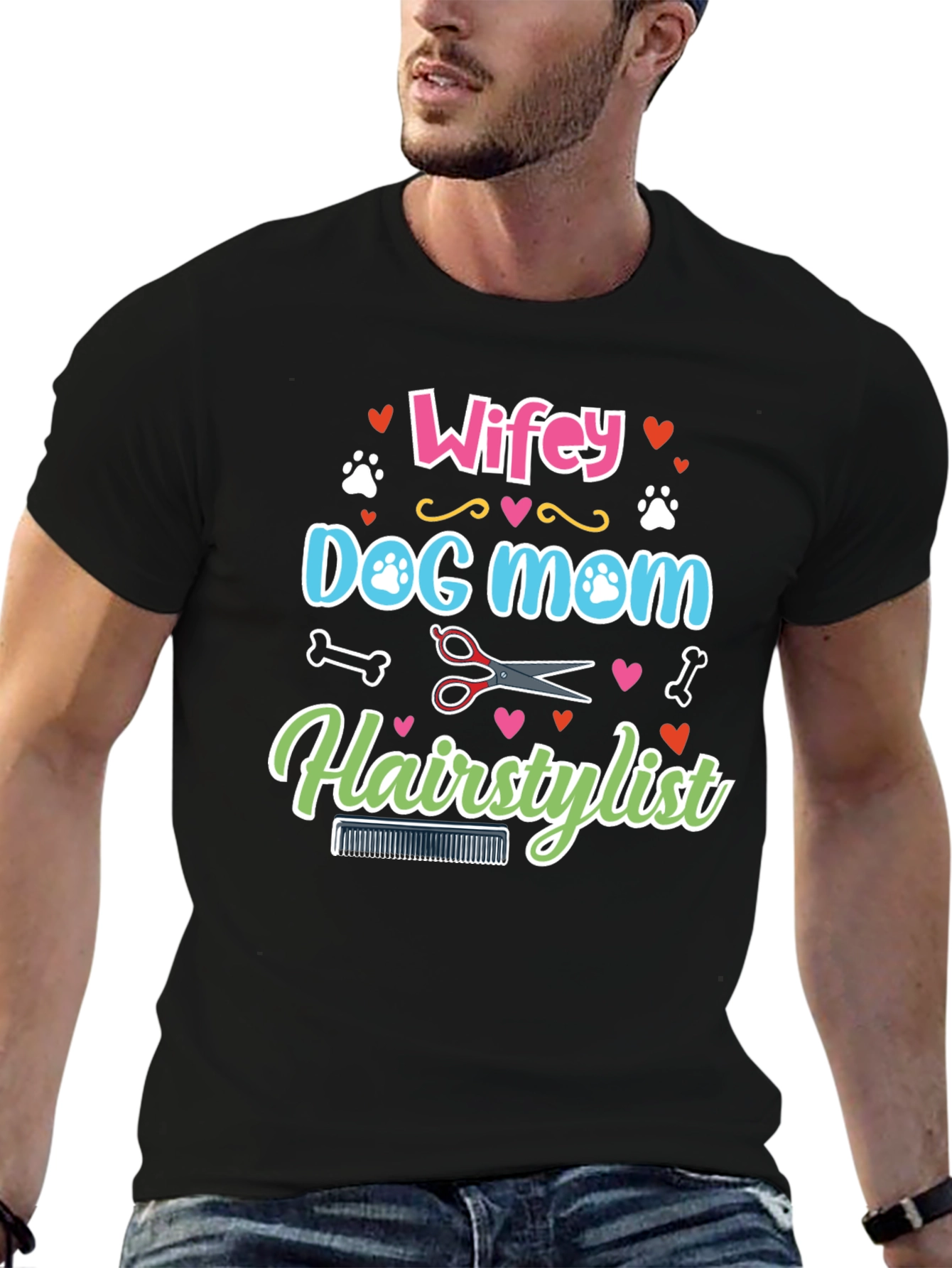 Wifey Dog Mom Hairstylist Graphic Tee
