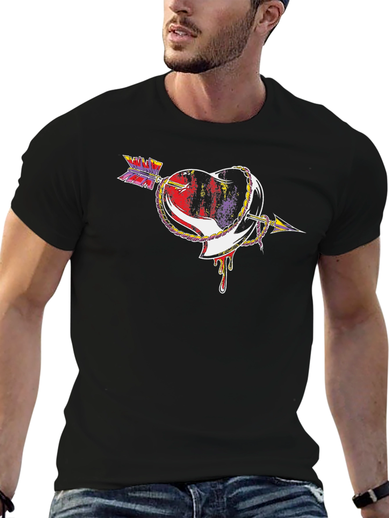 Heart Arrow Graphic Tee - Unique Design