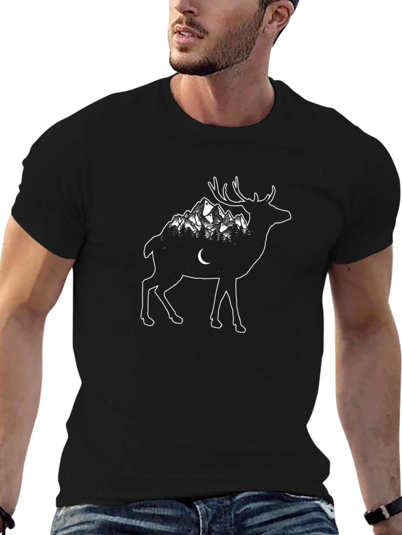 Nature Deer Graphic T-Shirt