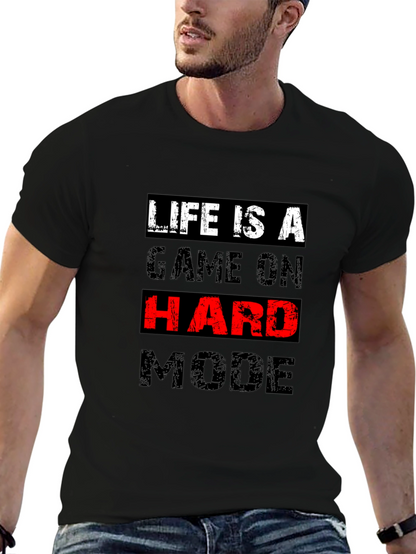 Life Is A Game On Hard Mode Black T-Shirt