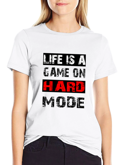 Life Is A Game On Hard Mode Black T-Shirt