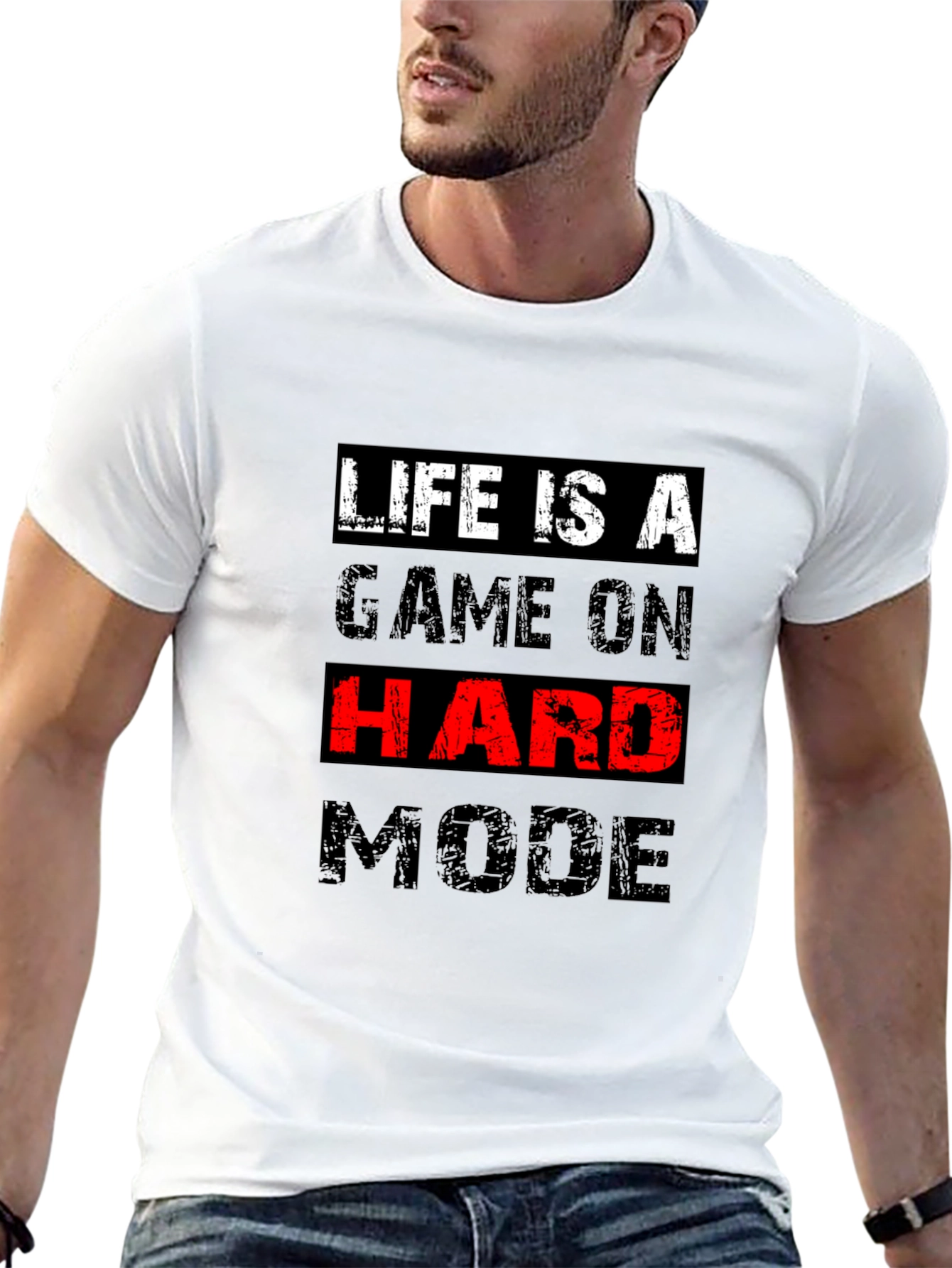 Life Is A Game On Hard Mode Black T-Shirt