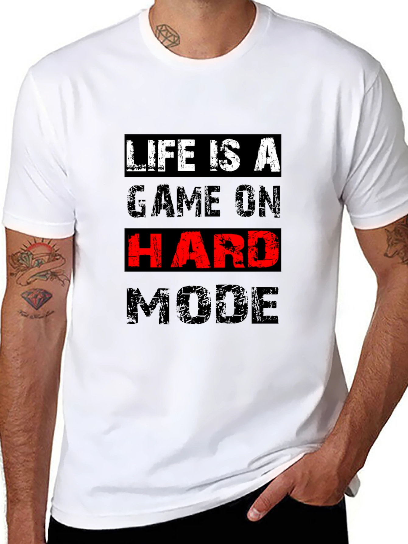 Life Is A Game On Hard Mode Black T-Shirt