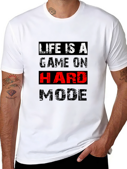 Life Is A Game On Hard Mode Black T-Shirt