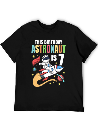 Astronaut Birthday T-Shirt - Is 7 Rocket Design
