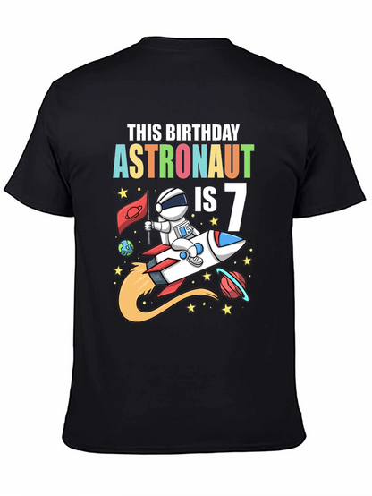 Astronaut Birthday T-Shirt - Is 7 Rocket Design