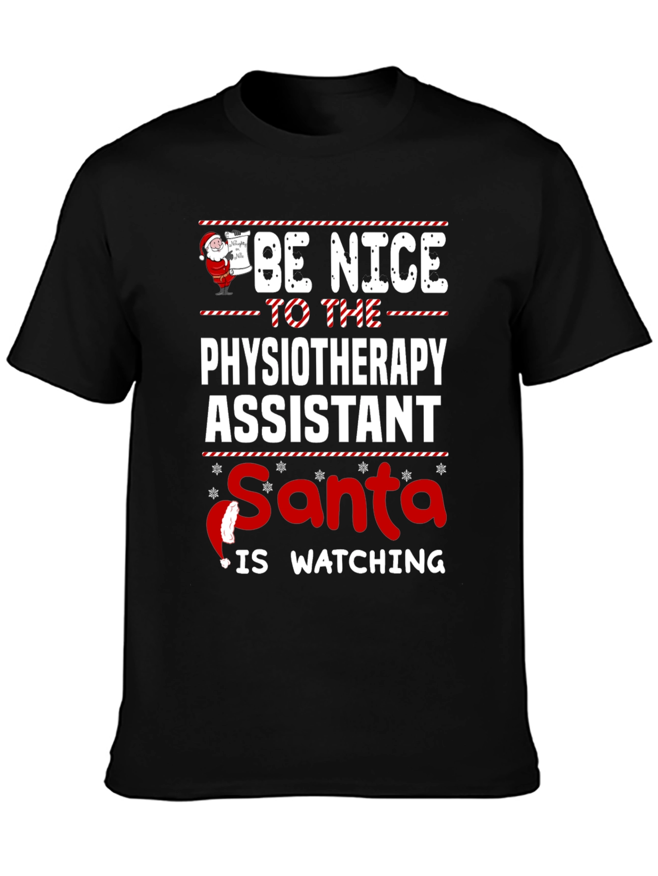Physiotherapy Assistant Santa Watching T-Shirt