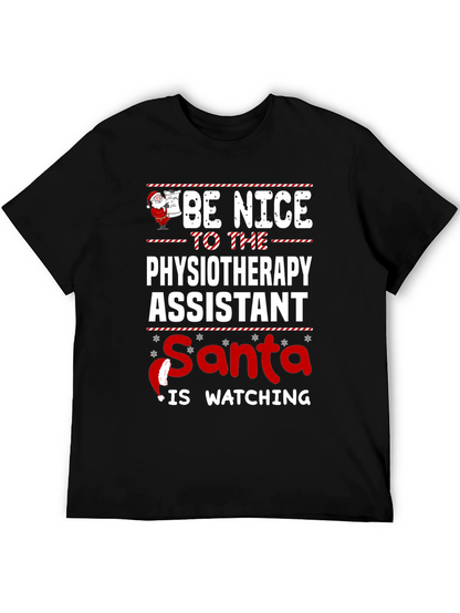 Physiotherapy Assistant Santa Watching T-Shirt
