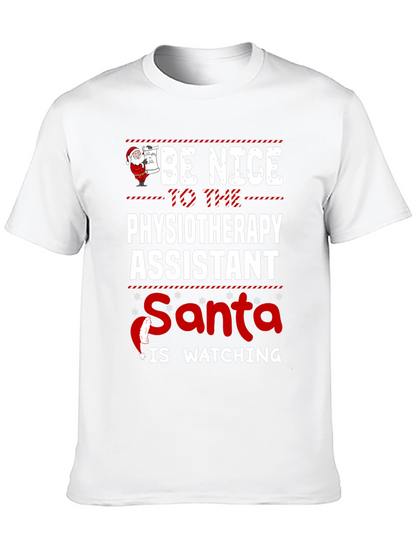 Physiotherapy Assistant Santa Watching T-Shirt