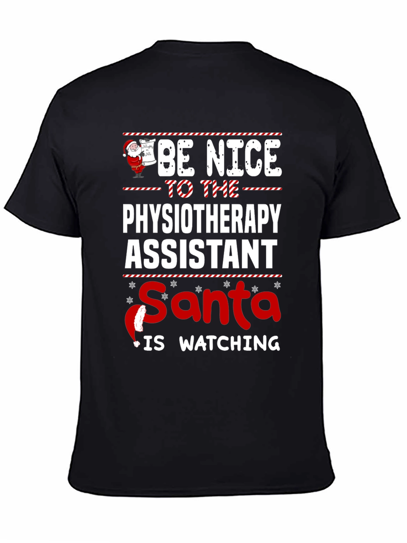 Physiotherapy Assistant Santa Watching T-Shirt