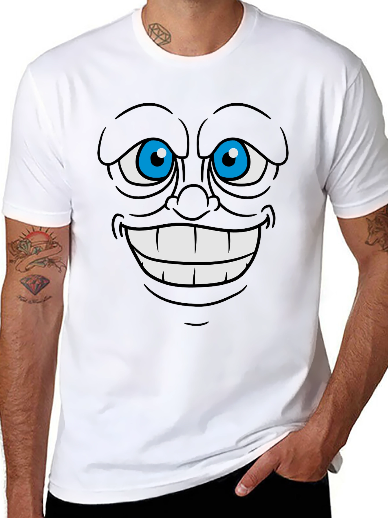 Cartoon Face Graphic Tee - Express Yourself!