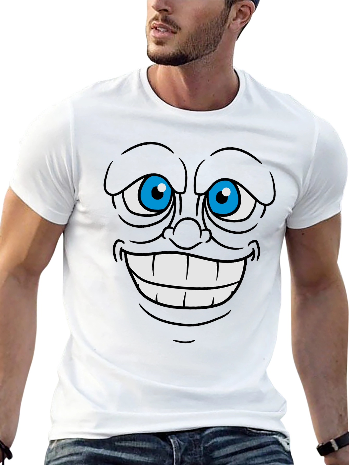 Cartoon Face Graphic Tee - Express Yourself!