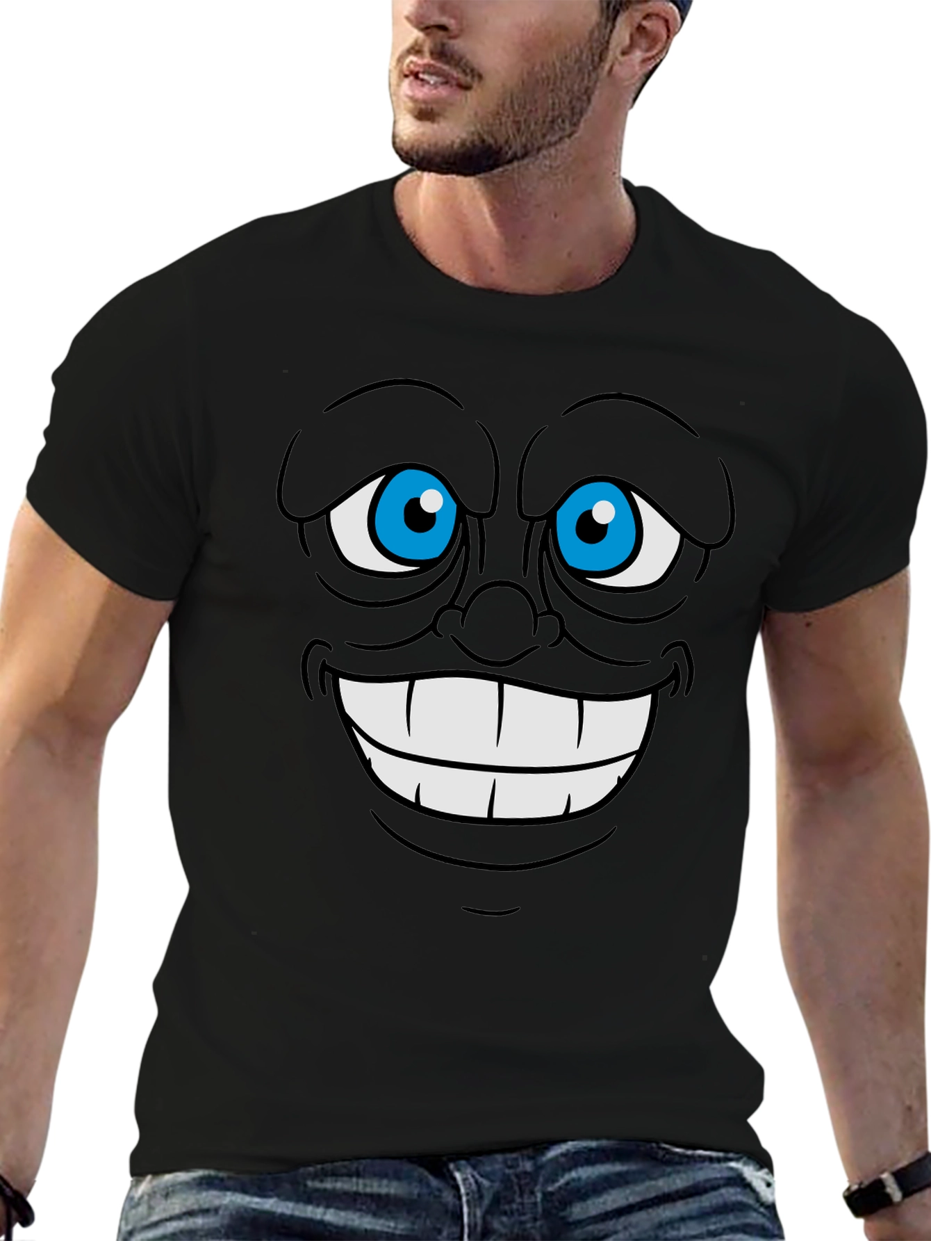 Cartoon Face Graphic Tee - Express Yourself!