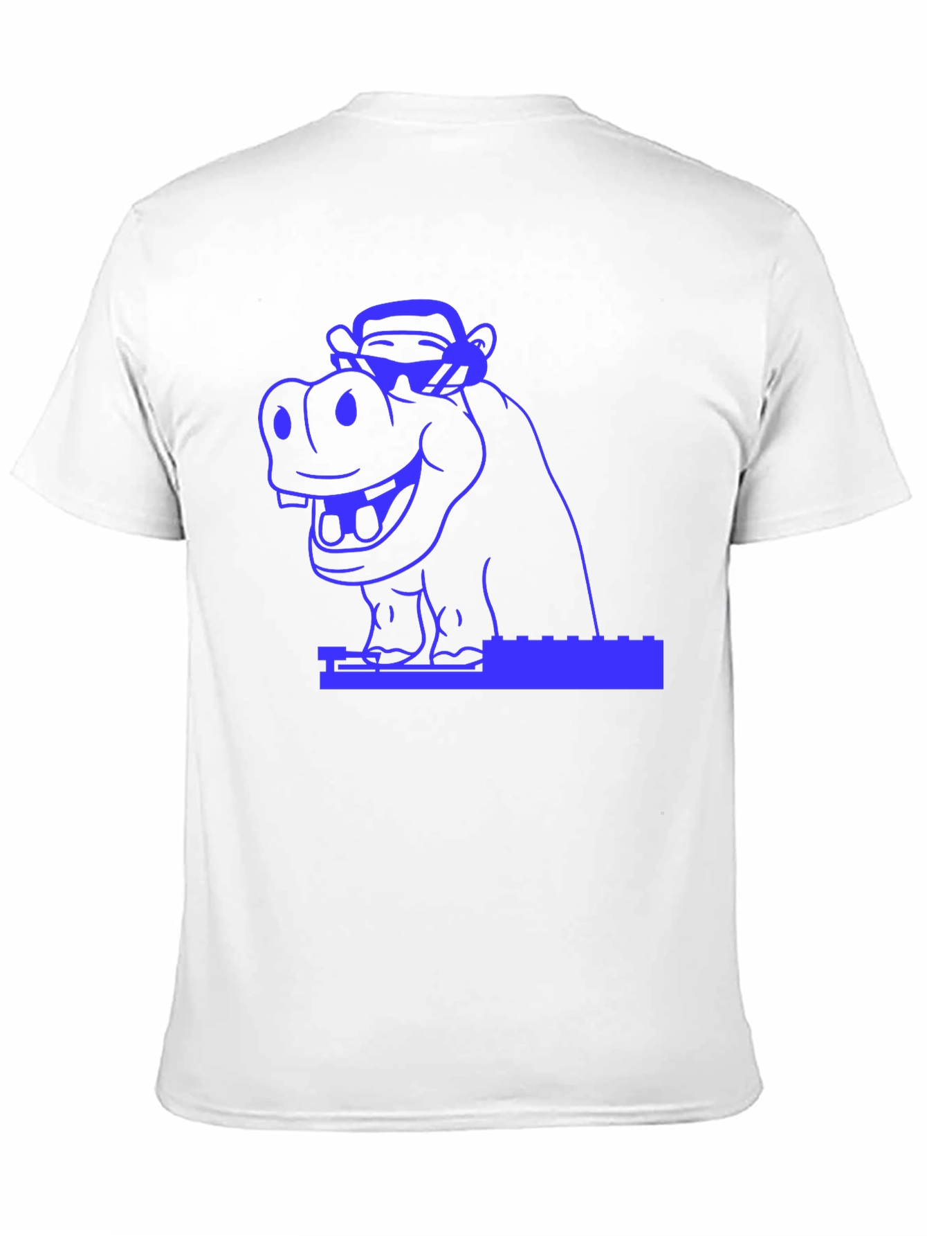 Hippo & Monkey Graphic Tee - Cool Blue Design