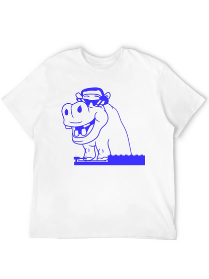 Hippo & Monkey Graphic Tee - Cool Blue Design