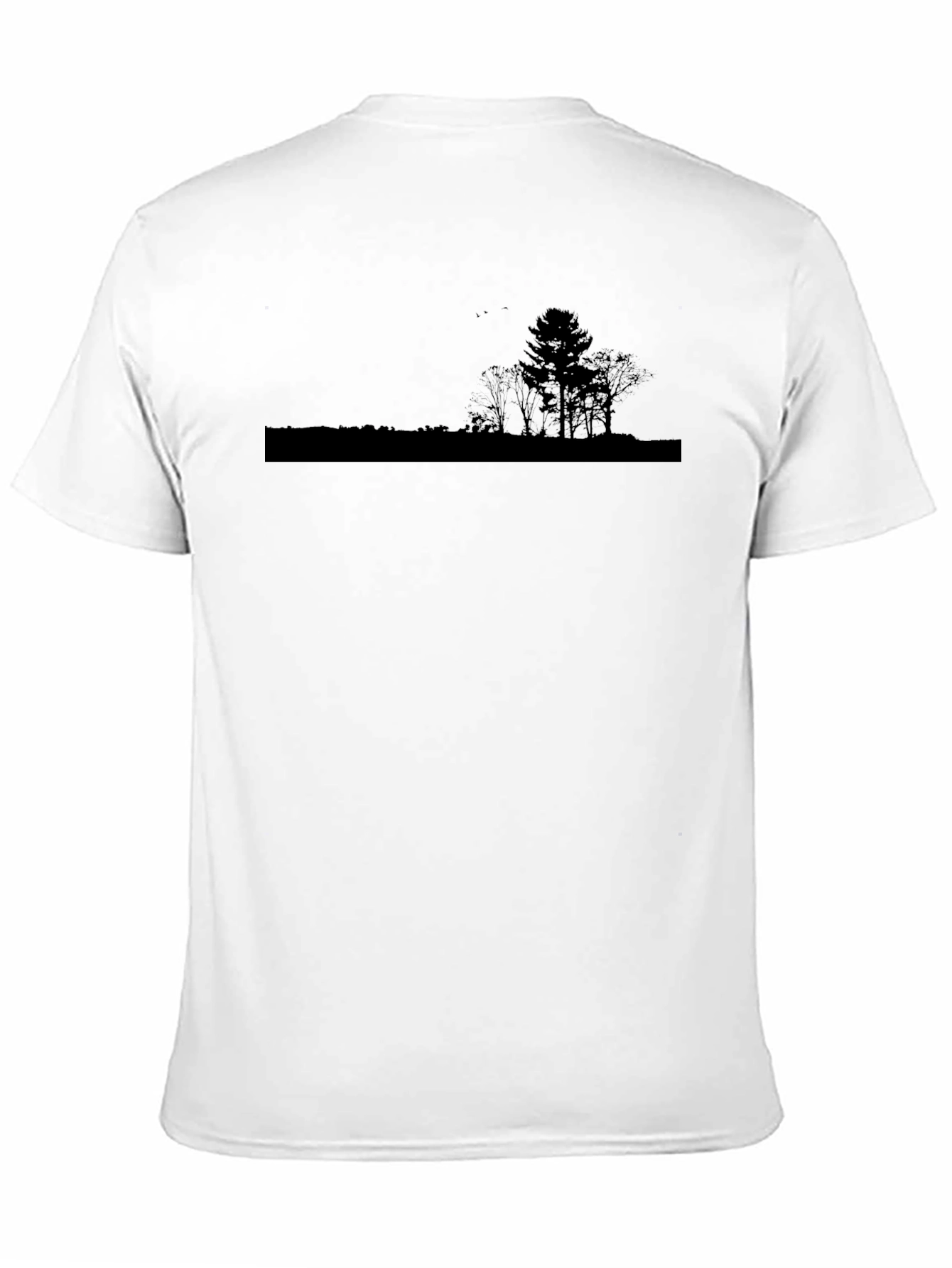 Silhouette Tree Graphic Tee - Black Cotton Casual Top
