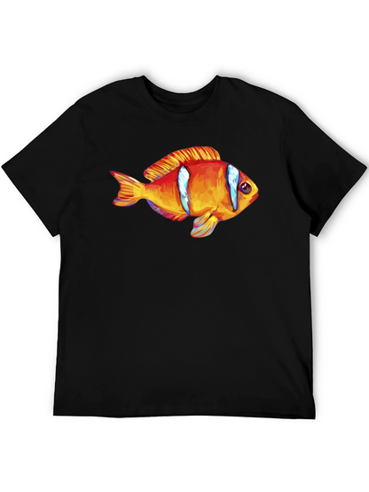 Clown Fish Graphic T-Shirt - Black Cotton Blend
