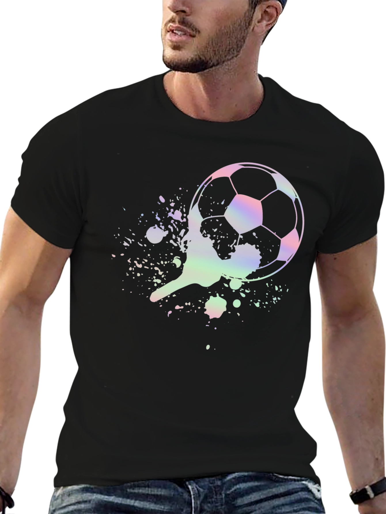 Soccer Ball Splatter Graphic T-Shirt