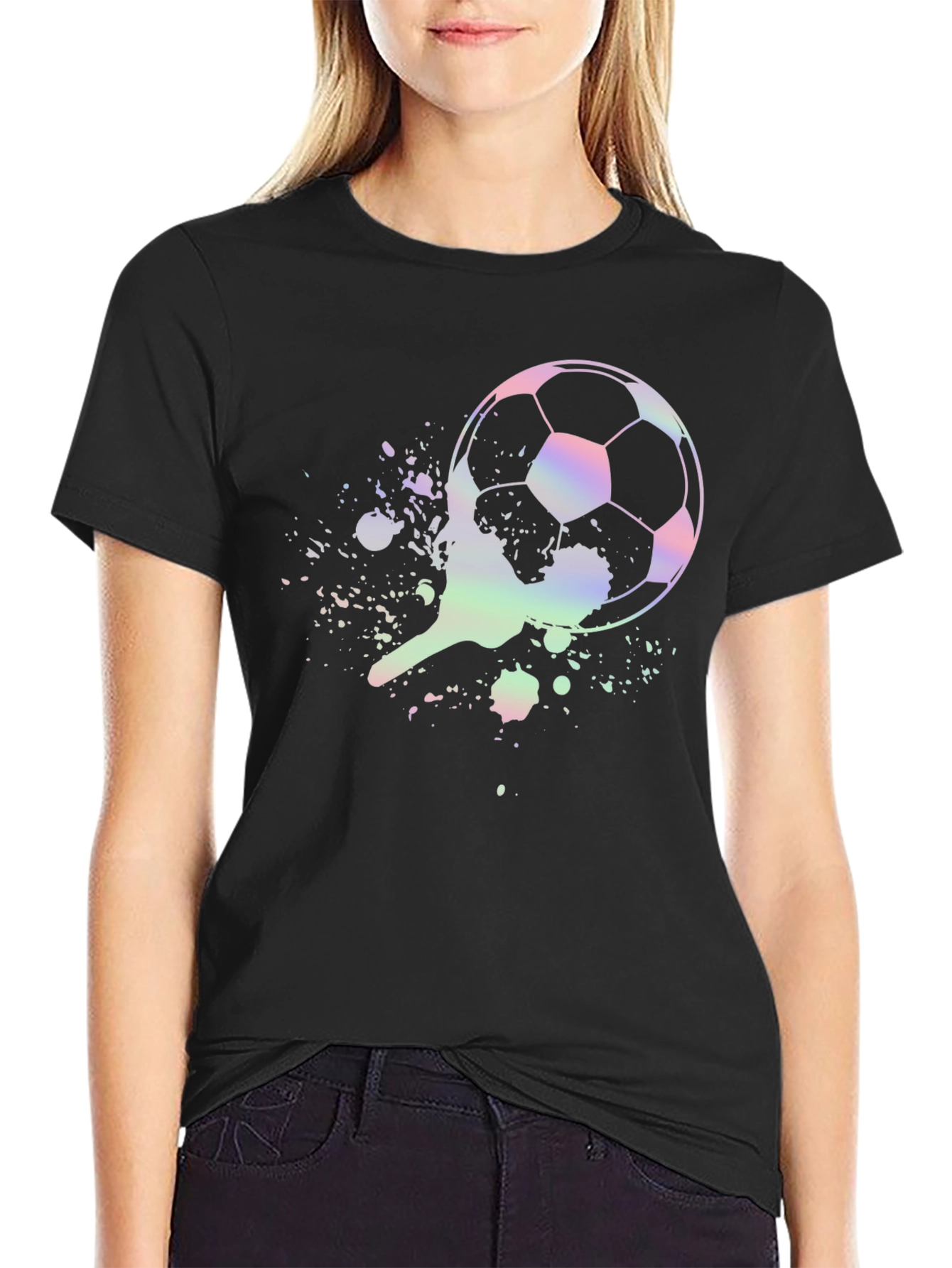 Soccer Ball Splatter Graphic T-Shirt